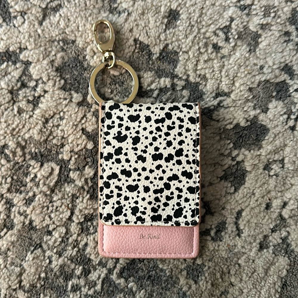 “Be Kind” Key Chain Pink and Cow Print